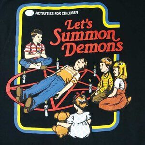 Let's Summon Demons Activities for Children Black Long Sleeve T-Shirt Size Mediu